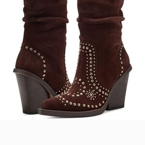 Jessica Simpson Dark Brown Studded Ankle Boots